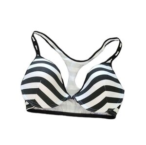 Fruit of the looms black white stripe bras